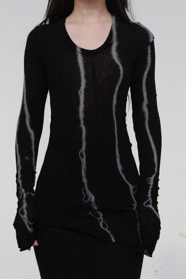 Marc le bihan dye T -shirt 1871 Black Tye Dye